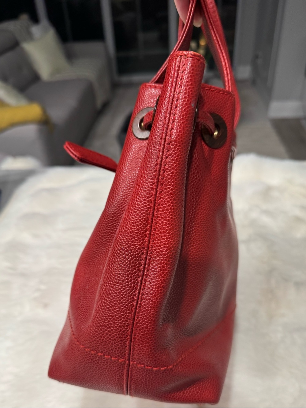 ❤️ Chanel Timeless Drawstring Tote – Red Caviar - Picture 6 of 8